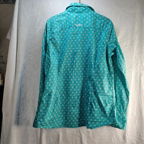 Ariat Women's Western Shirt Button Down Teal Real Long Sleeve Fitted XL Rodeo - Picture 2 of 15